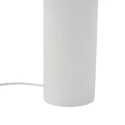 Lindby Sorscha bordlampe, hvid, jern, Ø 26 cm