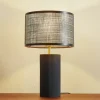 Lindby Sorscha bordlampe, sort, jern, Ø 26 cm