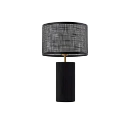 Lindby Sorscha bordlampe, sort, jern, Ø 26 cm