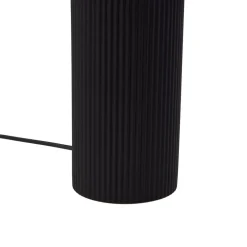 Lindby Sorscha bordlampe, sort, jern, Ø 26 cm