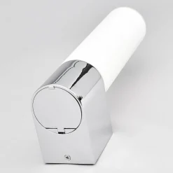 Lindby spejllampe Melike, 27 cm, krom, IP44, stikkontakt