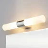 Lindby spejllampe Ziva, fatning, hvid, glas, IP44