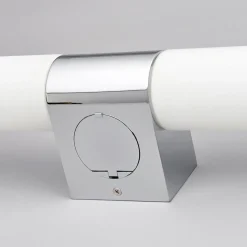 Lindby spejllampe Ziva, fatning, hvid, glas, IP44