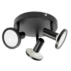 Lindby-spot Ilda, 3-lys, Ø 20 cm, sort, jern