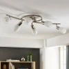 Lindby spotlight Arda, 75 cm, 6 lyskilder, nikkel, glas, E14