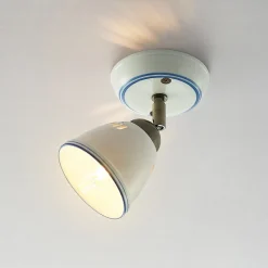 Lindby spotlight Eneas, højde 16 cm, hvid, 1 lyskilde, keramik