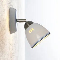 Lindby spotlight Eneas, højde 16 cm, hvid, 1 lyskilde, keramik