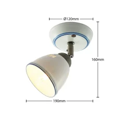 Lindby spotlight Eneas, højde 16 cm, hvid, 1 lyskilde, keramik