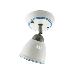 Lindby spotlight Eneas, højde 16 cm, hvid, 1 lyskilde, keramik