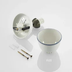 Lindby spotlight Eneas, højde 16 cm, hvid, 1 lyskilde, keramik