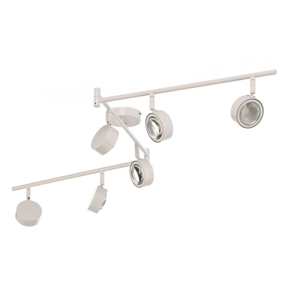 Lindby spotlight Jyla, hvid, linse, 4.200 K, 6-lys, GX53
