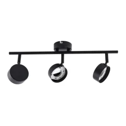 Lindby spotlight Jyla, sort, linse, 3.000 K, 3-lys, GX53