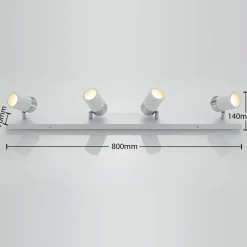 Lindby spotlight Kardo, 4 lyskilder, hvid, metal, IP44