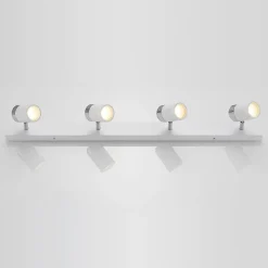 Lindby spotlight Kardo, 4 lyskilder, hvid, metal, IP44