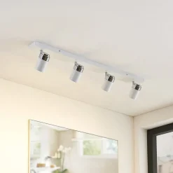 Lindby spotlight Kardo, 4 lyskilder, hvid, metal, IP44