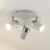 Lindby spotlight Kardo, roundel, 3 lyskilder, hvid, metal, IP44
