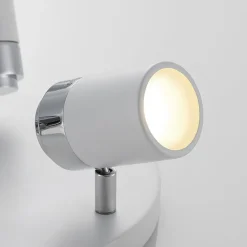 Lindby spotlight Kardo, roundel, 3 lyskilder, hvid, metal, IP44