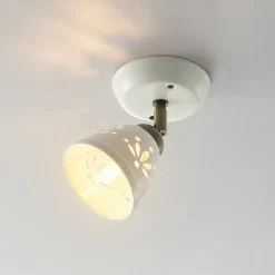 Lindby spotlight Sanrike, højde 16 cm, 1 lyskilde, hvid, keramik
