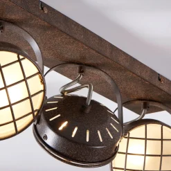 Lindby spotlight Tamin, 48 cm, rustfarvet, 3 lyskilder, glas