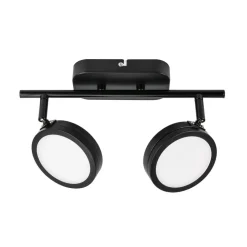 Lindby-spot Neros, sort, 2-lys, 31,5 cm, CCT, jern