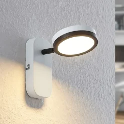 Lindby spot Vesim, hvid, 1-lys, 15 cm høj, jern