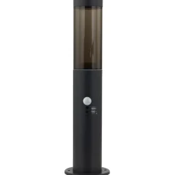 Lindby Statius sokkellampe, antracit, jern, sensor, 45 cm