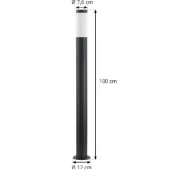 Lindby Statius vejlampe, antracit/opal, jern, 100 cm