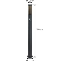 Lindby Statius vejlampe, antracit, jern, sensor