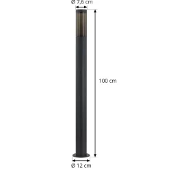 Lindby Statius vejlampe, antracit, jern, 100 cm