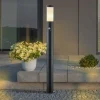 Lindby Statius vejlampe, antracit/hvid, sensor, 100 cm