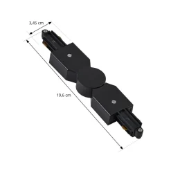 Lindby-stik Linaro, sort, justerbar, 1-faset