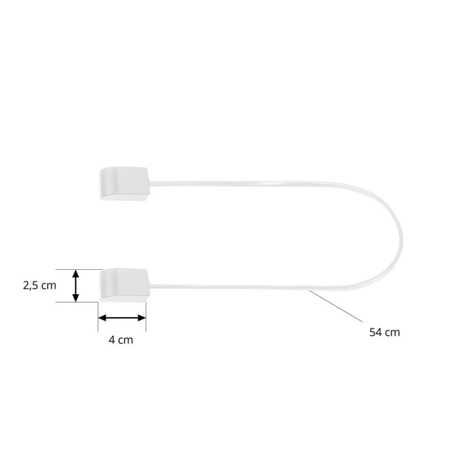 Lindby-stik Lumaro, kabellængde 54 cm, hvid, PVC
