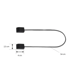 Lindby-stik Lumaro, kabellængde 54 cm, sort, PVC