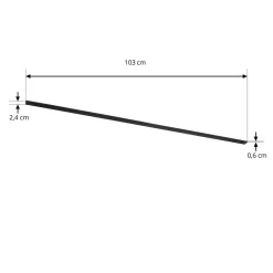 Lindby strømskinne Lumaro, sort, aluminium, længde 103 cm