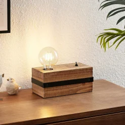 Lindby Sverina bordlampe af træ, 1 lyskilde