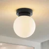 Lindby Tavino loftslampe, sfærisk skærm, sort