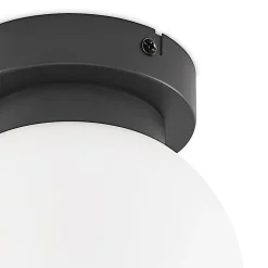 Lindby Tavino loftslampe, sfærisk skærm, sort