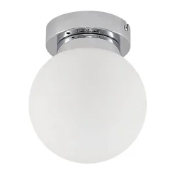 Lindby Tavino loftslampe, sfærisk skærm, krom