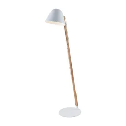 Lindby Tetja gulvlampe med træstang, hvid
