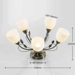 Lindby Thaddeus loftlampe, 5 lyskilder højde 31 cm