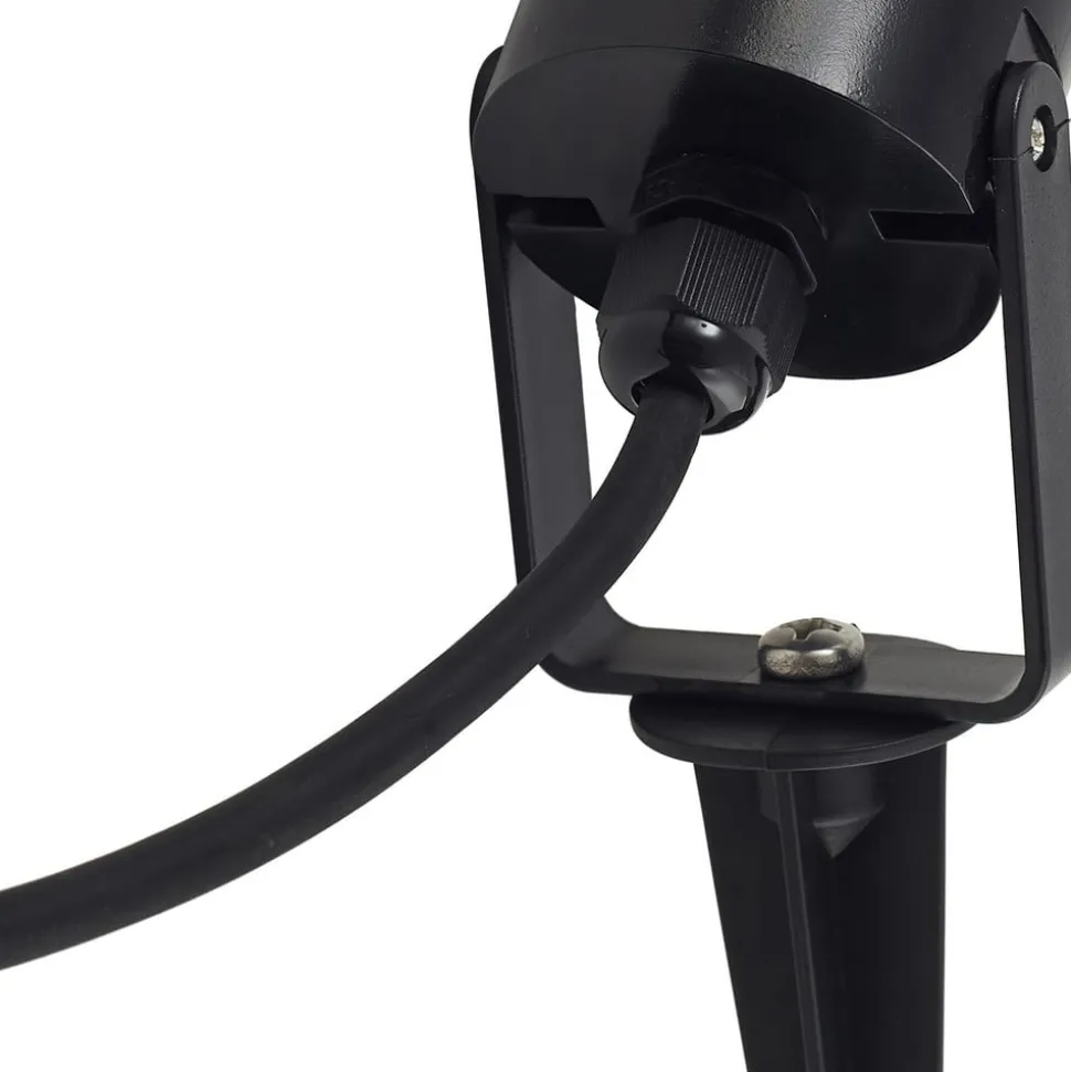 Lindby Thorgal lampe med jordspyd, Ø 6 cm, sort, sæt med 3 stk