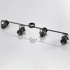 Lindby Tilen loftspot, 4 lyskilder, sort, metal, 125 cm