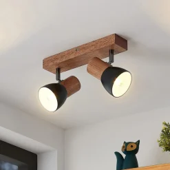 Lindby Tonja loftspot med træ, 2 lyskilder
