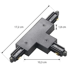 Lindby T-stik Linaro, sort, 1-faset system