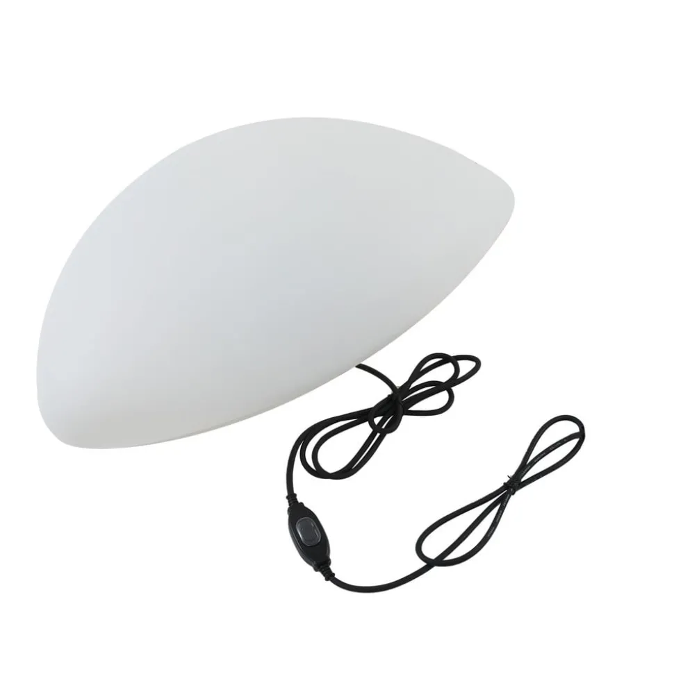 Lindby udendørs gulvlampe Arani, hvid, plast, stik