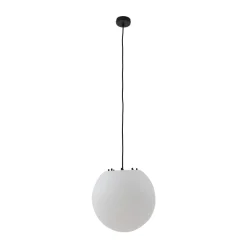Lindby udendørs hængelampe Alea, hvid, plast, Ø 38 cm