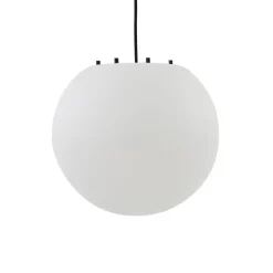 Lindby udendørs hængelampe Alea, hvid, plast, Ø 38 cm