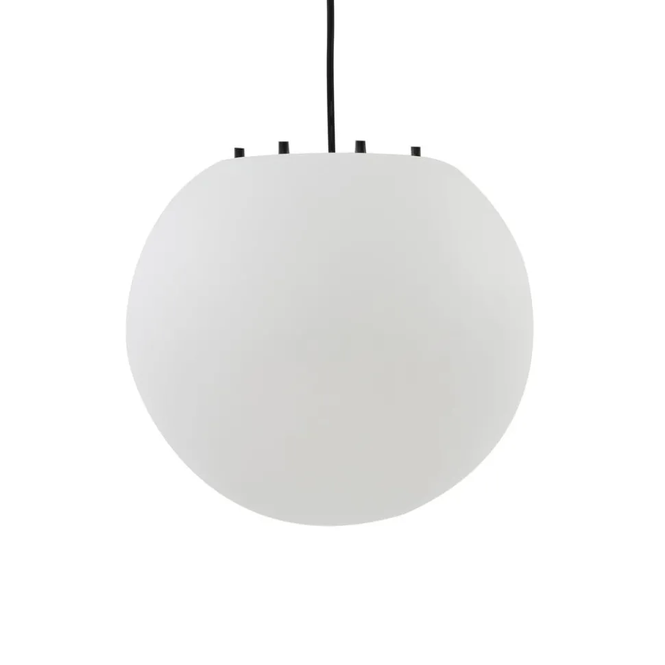 Lindby udendørs hængelampe Alea, hvid, plast, Ø 38 cm