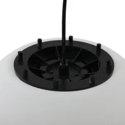 Lindby udendørs hængelampe Alea, hvid, plast, Ø 38 cm