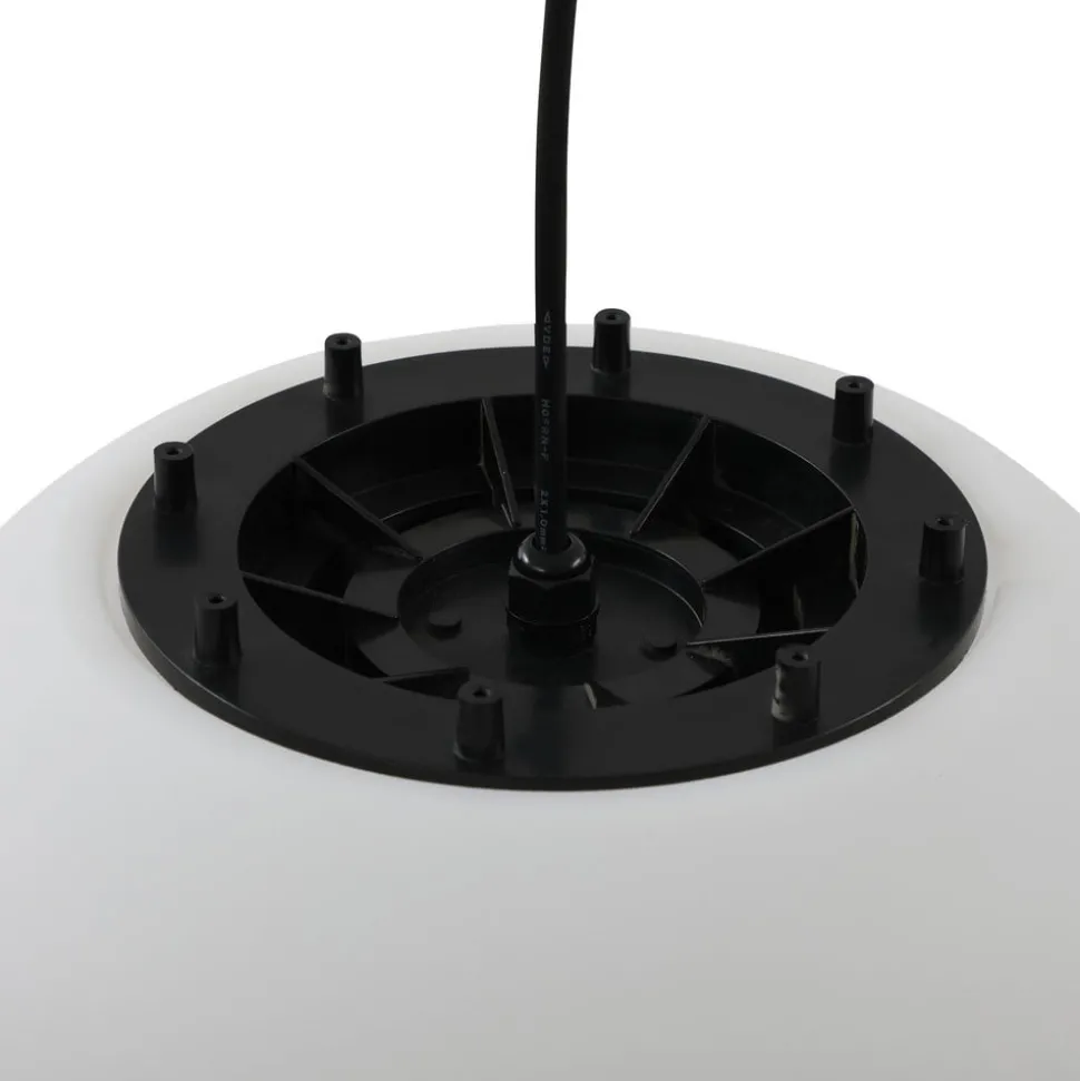 Lindby udendørs hængelampe Alea, hvid, plast, Ø 38 cm